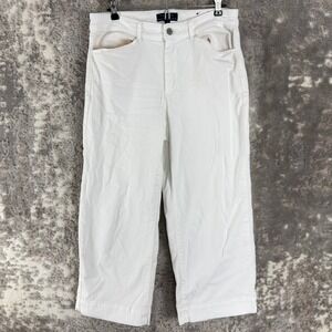 Talbots Size 8 Simply Flattering Straight Leg Denim Jeans White N/A Women